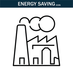 Fototapeta premium Energy saving outline stroke icon. editable stroke icon. Contains such Icons as Energy Costs, Burn, Eco Friendly Power and more. Vector illustration. EPS10.