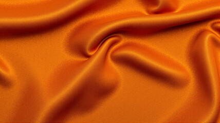 Fototapeta premium Smooth red and orange striped fabric with visible folds and creases. The silky texture highlights light and shadow play, adding depth and elegance to this abstract close-up.