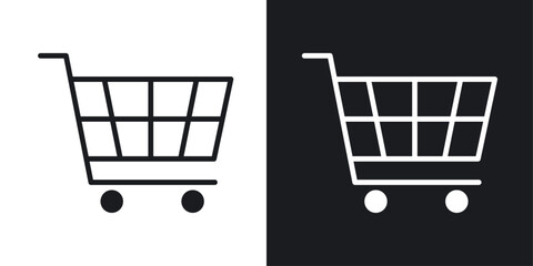 Shopping cart icons pack in solid style