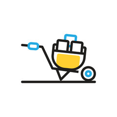 Multi color icon for wheel barrow