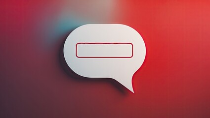 Naklejka premium White speech bubble with blank area for text against a vibrant red background. Ideal for conveying messages related to human rights or activism.