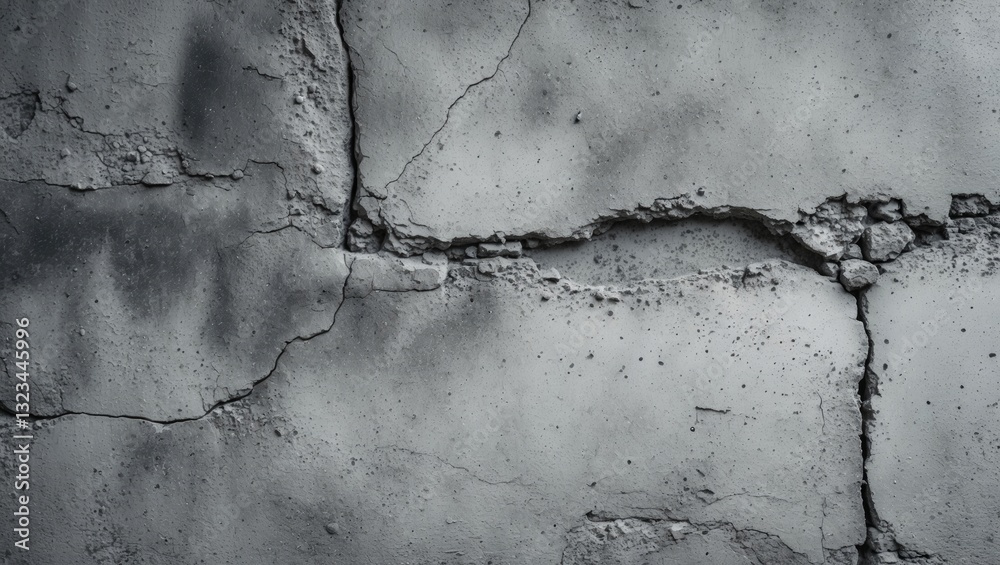 Poster aged gray concrete wall texture with rough surface and visible minor cracks. grunge background showc