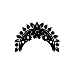 Obraz premium creative details flower crown on head icon vector illustration