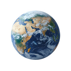 Realistic Earth Globe with oceans, continents, and clouds , globe render
