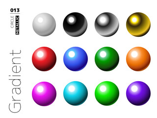 グラデーションの球形スタイルのセット 013