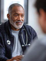 Doctor consulting with patient in modern clinic setting