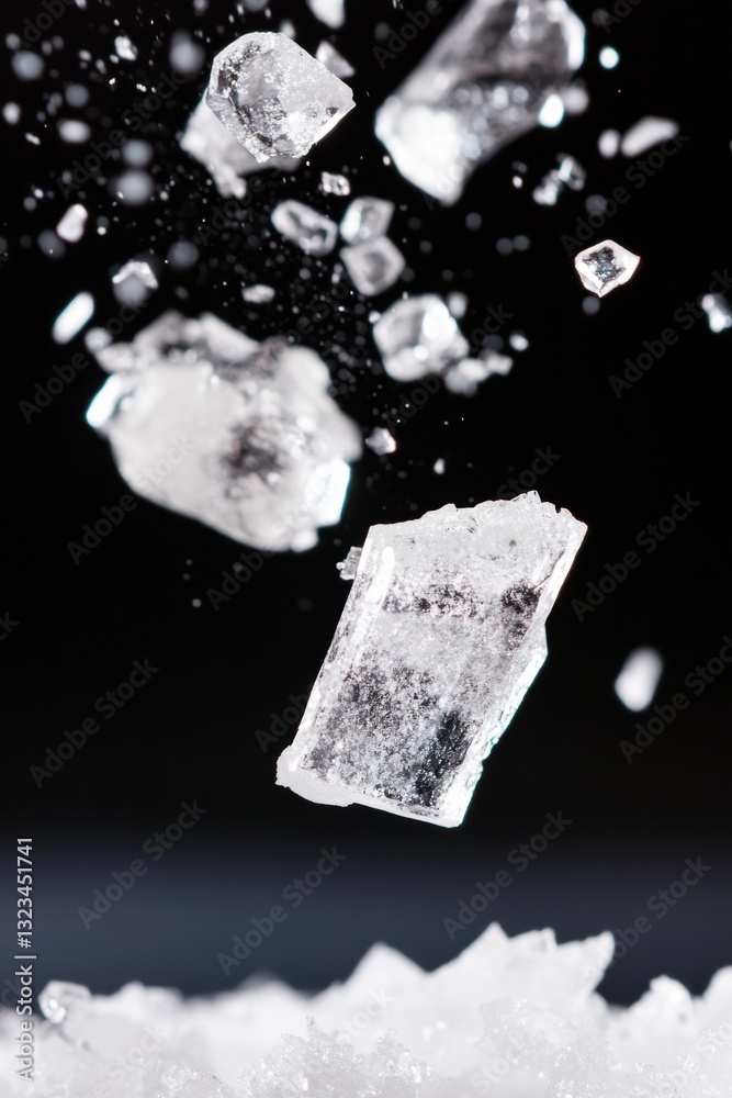 Fototapete dynamic crystalline dynamics high-resolution macro snow crystal formation in immersive winter weathe