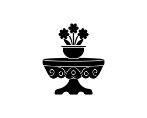 creative details flower vase on table icon vector illustration