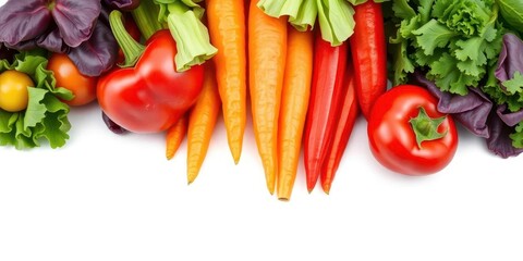 Vibrant, fresh vegetable, perfectly isolated on pure white, cauliflower, pepper