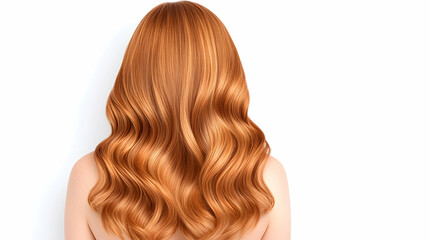 Naklejka premium Beautiful ginger hair styled in waves