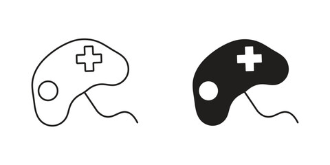 Video game controller icon. Joystick icon set. Console icon.  Vector illustration.   © GraphicStore