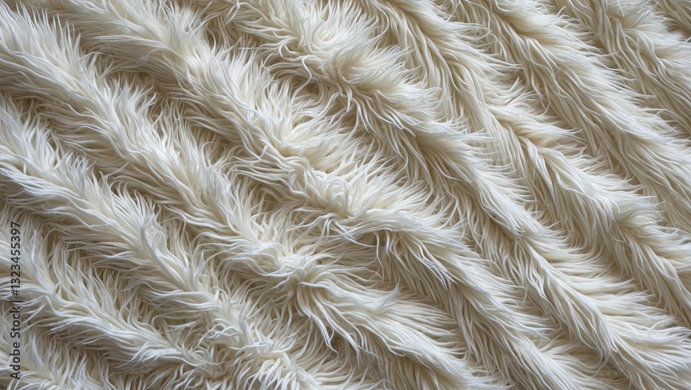 Poster soft white shaggy blanket texture background with wavy patterns in cream tones, highlighting the flu