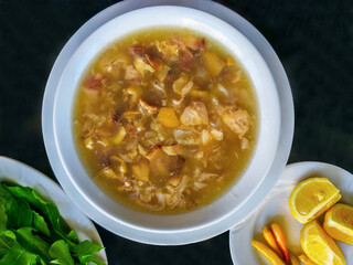 Foot-of-the-foot soup made with lamb meat in Turkey