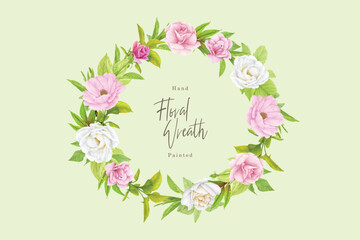 hand drawn poppy anemone wreath border 