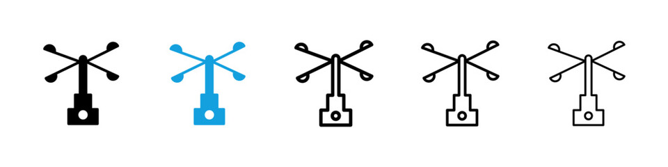 Anemometer icons vector set for web designs