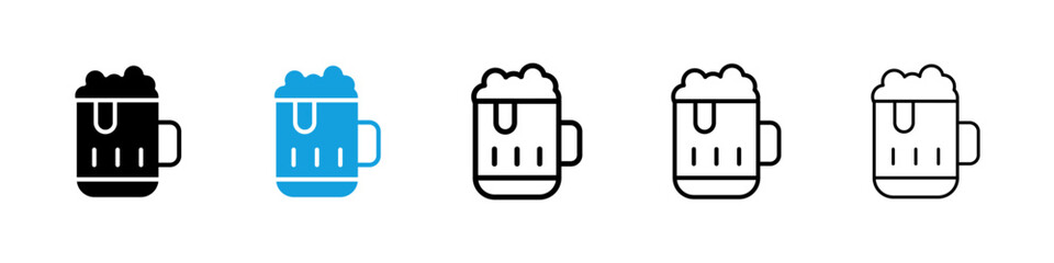 Beer icons vector set for web designs