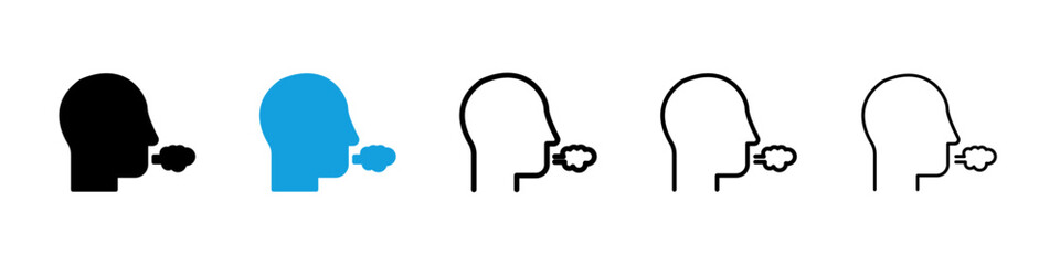 Breath icons vector set for web designs