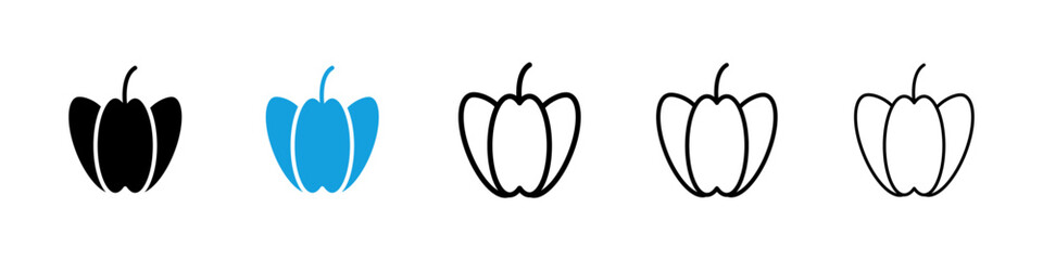 Capsicum icons vector set for web designs