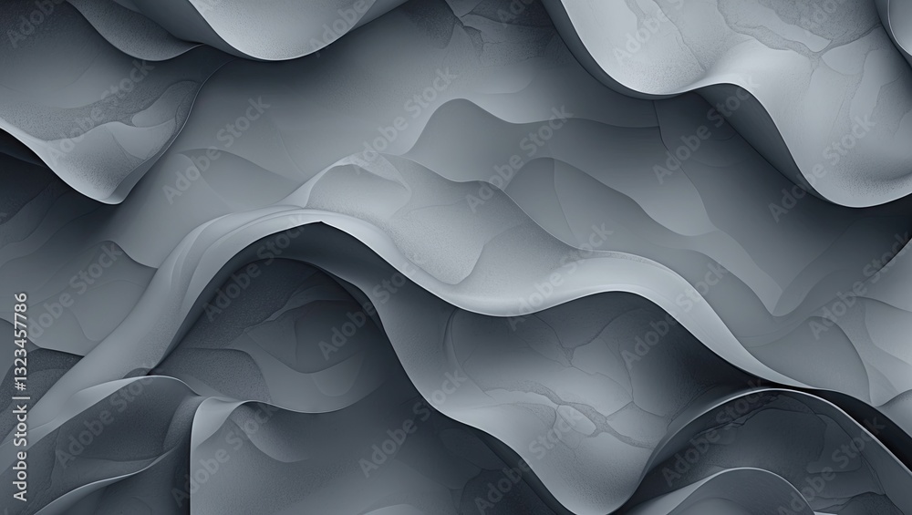 Leinwandbilder textured grey abstract background with flowing waves, soft shadows, and varying tones, creating dept