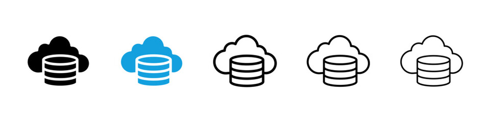 Cloud server icons vector set for web designs