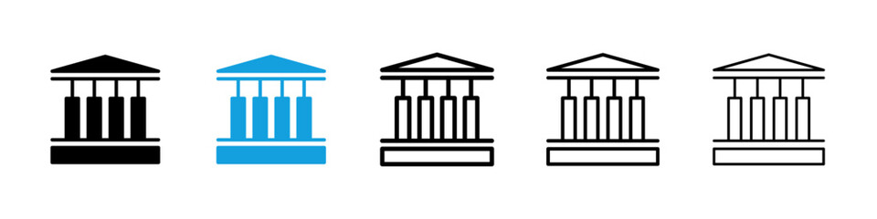 Courthouse icons vector set for web designs