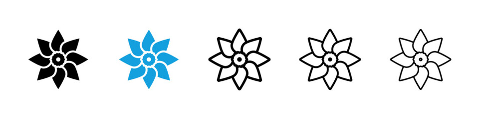 Daffodil icons vector set for web designs