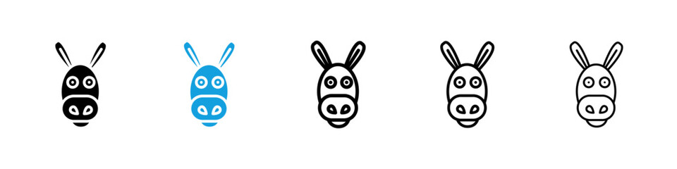 Donkey icons vector set for web designs