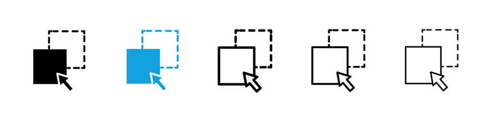 Drag and drop icons vector set for web designs