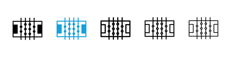 Foosball icons vector set for web designs
