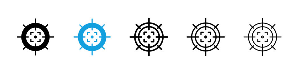 Gun target icons vector set for web designs