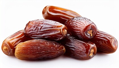 pile dry dates isolated on white background sweet fruit