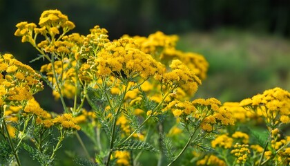 isatis tinctoria dyer s woad yellow flowers closeup selective focus