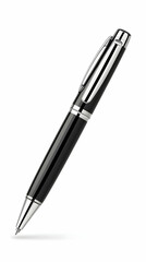 Black ballpoint pen with silver accents