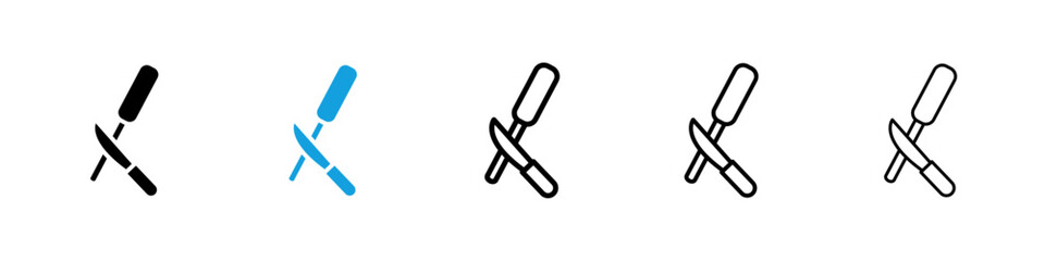 Knife sharpener icons vector set for web designs