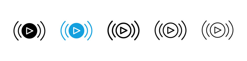 Livestream icons vector set for web designs