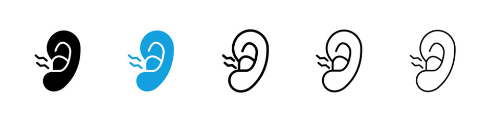 Otitis icons vector set for web designs