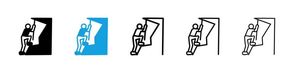 People Climbing icons vector set for web designs