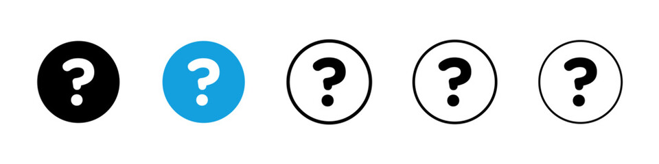 Question icons vector set for web designs