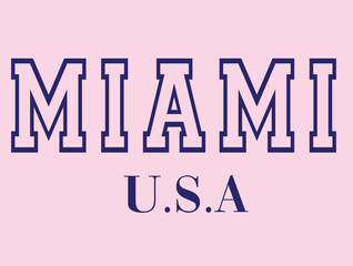 Miami Varsity University  USA team College Campus University Tshirt Graphic Fashion logo Trending Apparel Cute Emblem Slogan Basketball Baseball Badge Team