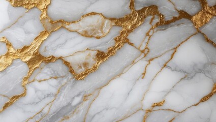 Fototapeta premium Elegant white marble background with golden veining, featuring intricate patterns and textures, ideal for luxury design applications.