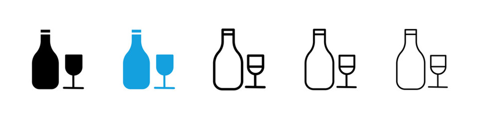 Vodka icons vector set for web designs
