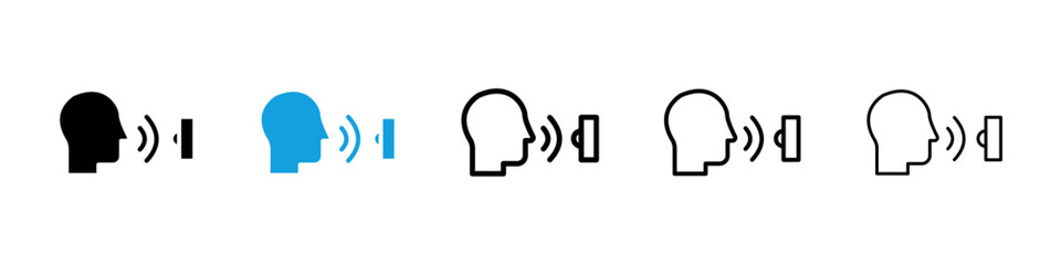 Voice control icons vector set for web designs