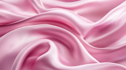 Obraz premium Soft Pink Silk Fabric Texture with Gentle Waves and Creases
