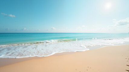 Tranquil beach scene with soft sand and gentle waves