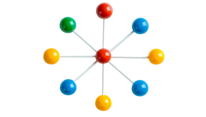 Colorful Molecular Model Science Chemistry Education on transparent background