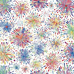 Colorful Fireworks Burst Seamless Pattern