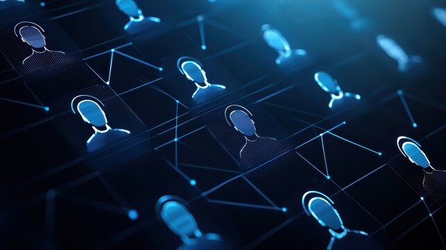 Global network of connected people, communicating and building community through technology