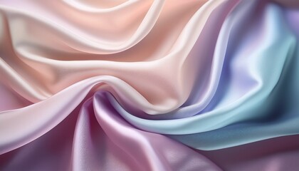 Obraz premium Pastel gradient fabric folds, gentle and elegant drapery texture with soft lighting, creating a calming and sophisticated atmosphere
