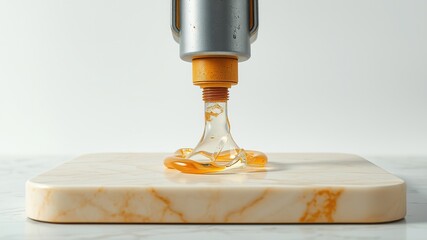 Enzyme Cleaner on Marble, Aged Steel, Tangerine & Gray