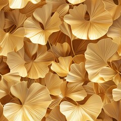 Ginkgo leaf, seamless collage pattern